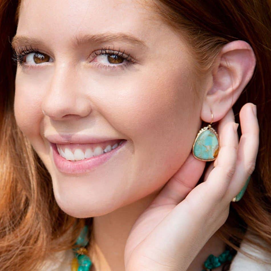 Agave Genuine Turquoise Earrings 04T01B