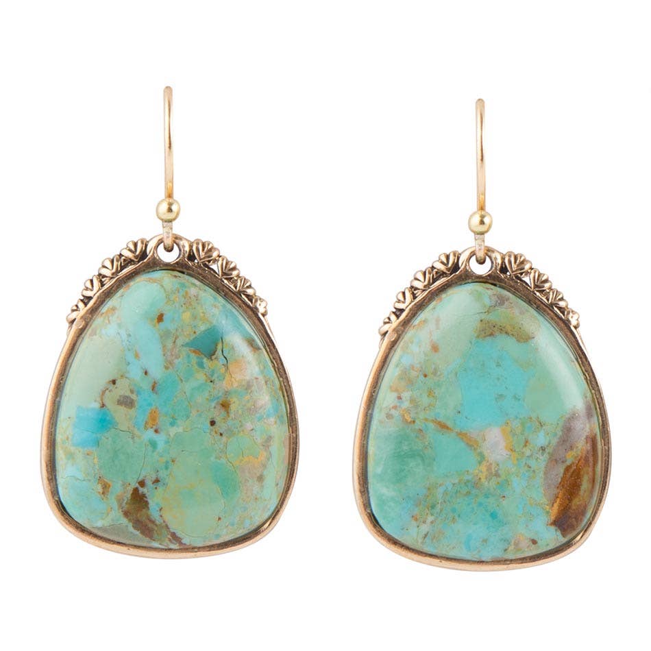 Agave Genuine Turquoise Earrings 04T01B