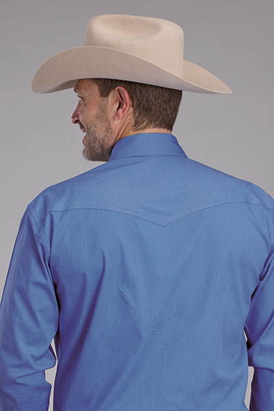 Roper Mens LS Shirt Periwinkle 0300102653104BU
