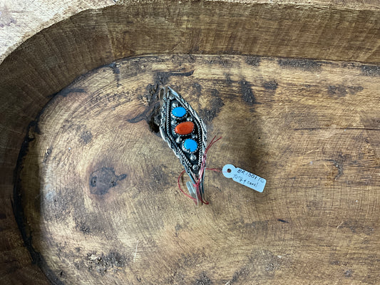 Cuff Bracelet Turquoise and Corral BR1301TC