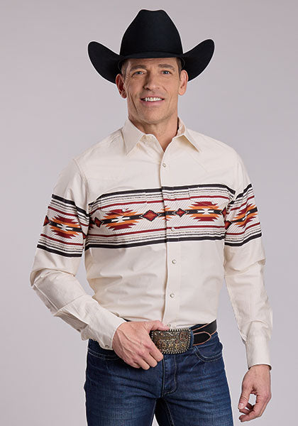Roper Mens LS Shirt 0300104310214WH