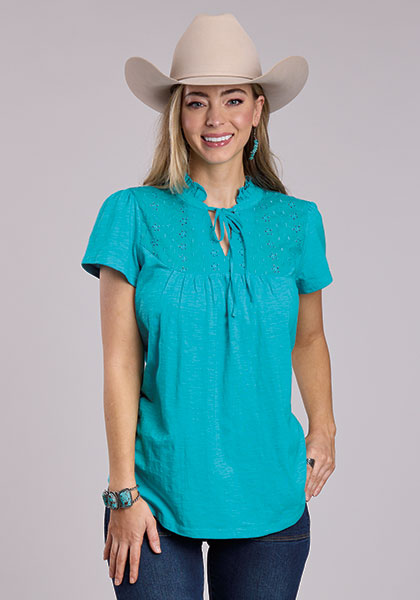 Roper Ladies SS Knit Top 0303905133037