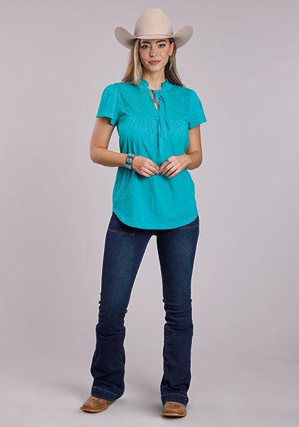 Roper Ladies SS Knit Top 0303905133037
