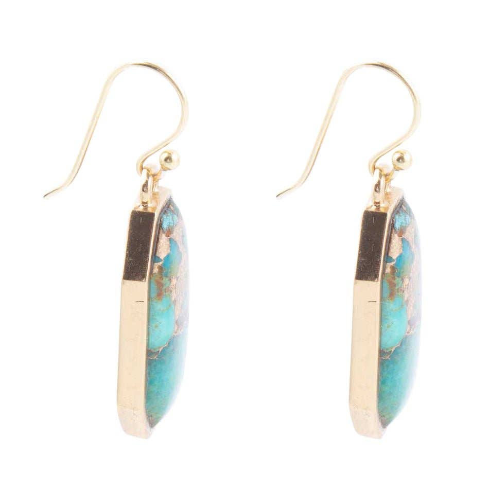 Dolce Teal Turquoise Matrix Earrings DOLCE05TTMB