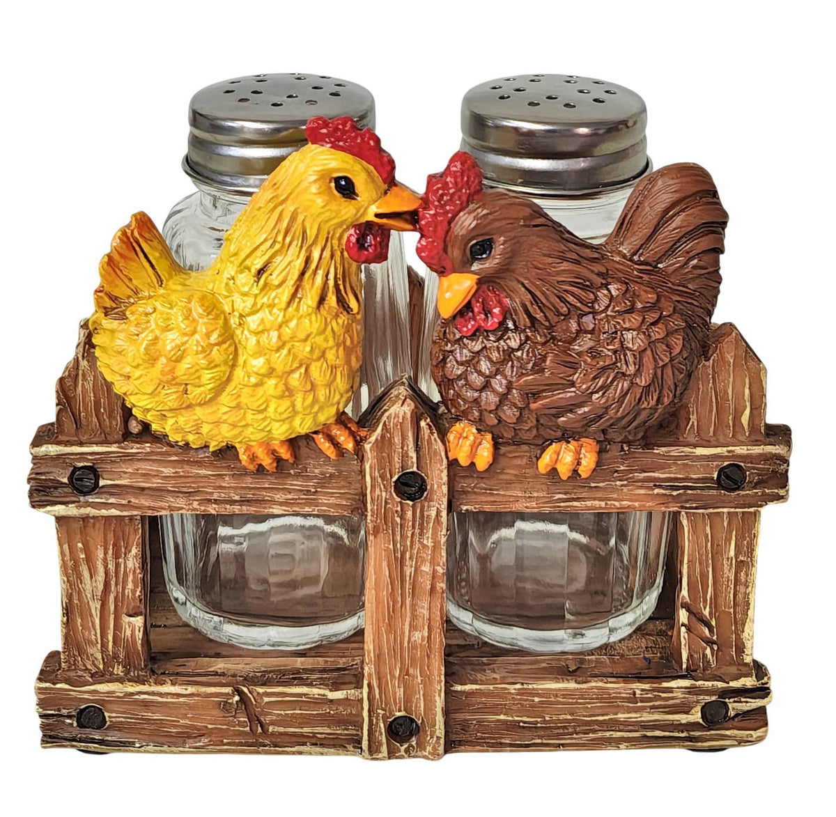 TWO CHICKENS S/P HOLDER 4"X2.5"X3.5" 18023