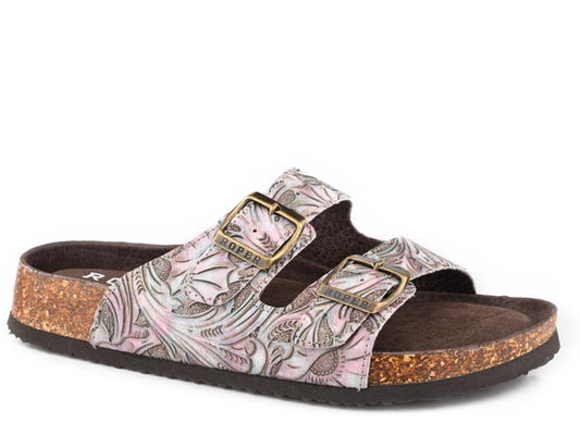 Roper Delilah Brown Embossed Sandal 0902106073578