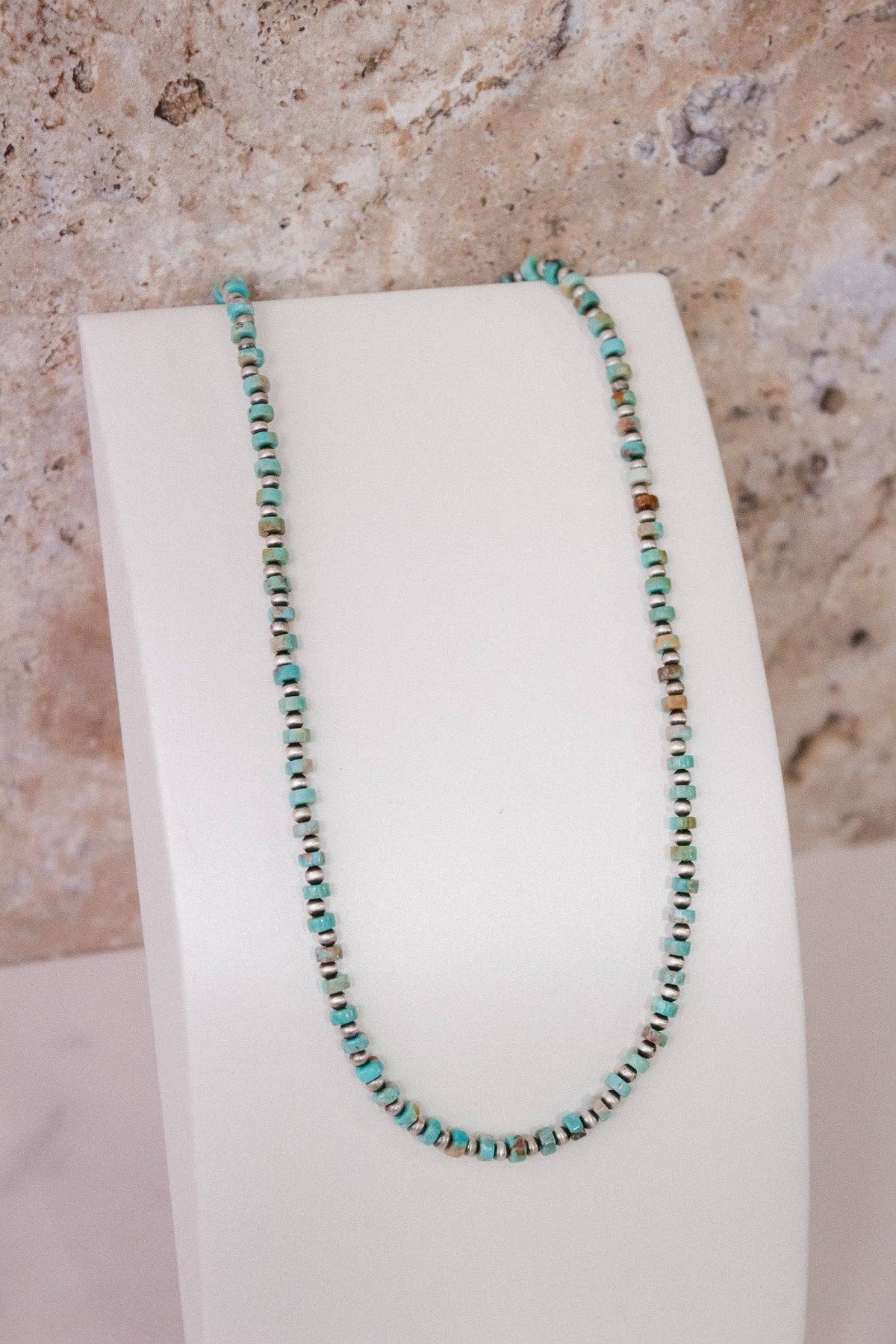 Turquoise Slab Cluster & Desert Pearl Necklace J-162
