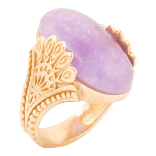 Sari Purple Quartz Golden Statement Ring