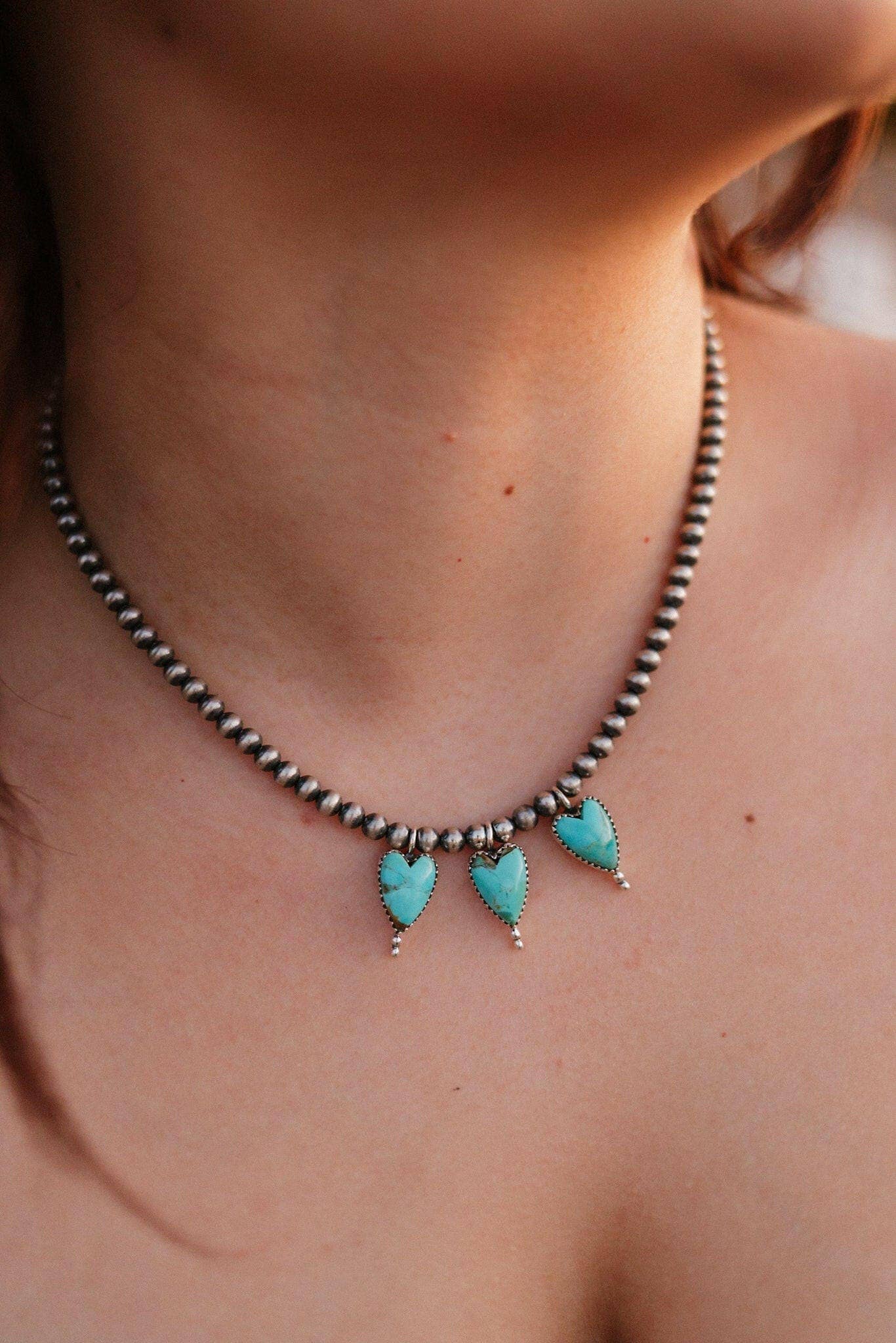 Heart Trio Desert Pearl Necklace HTNTQ1