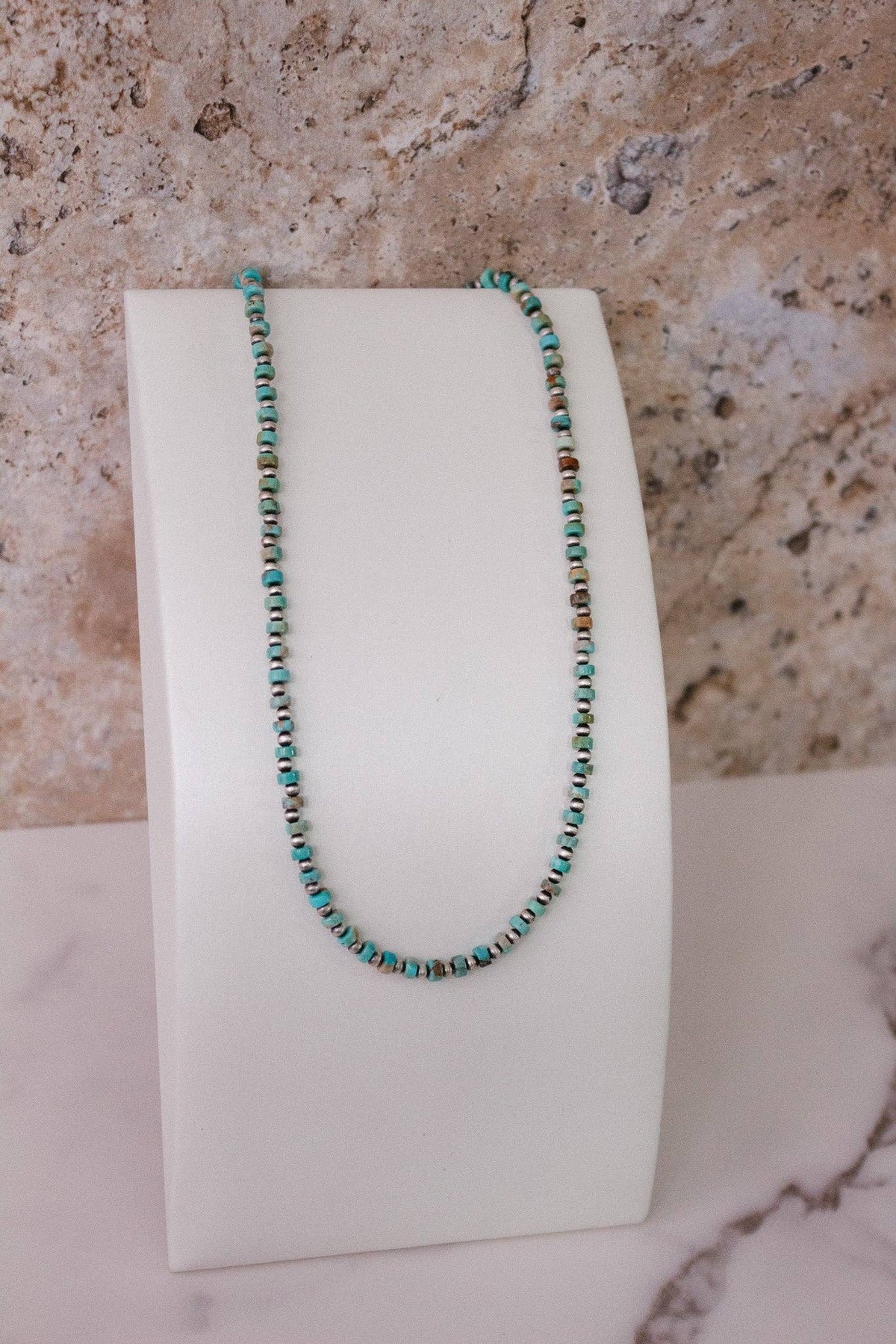Turquoise Slab Cluster & Desert Pearl Necklace J-162