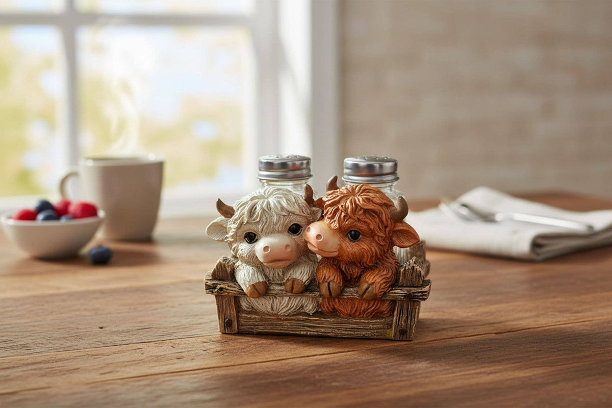 TWO HIGHLAND COWS S/P HOLDER 18021