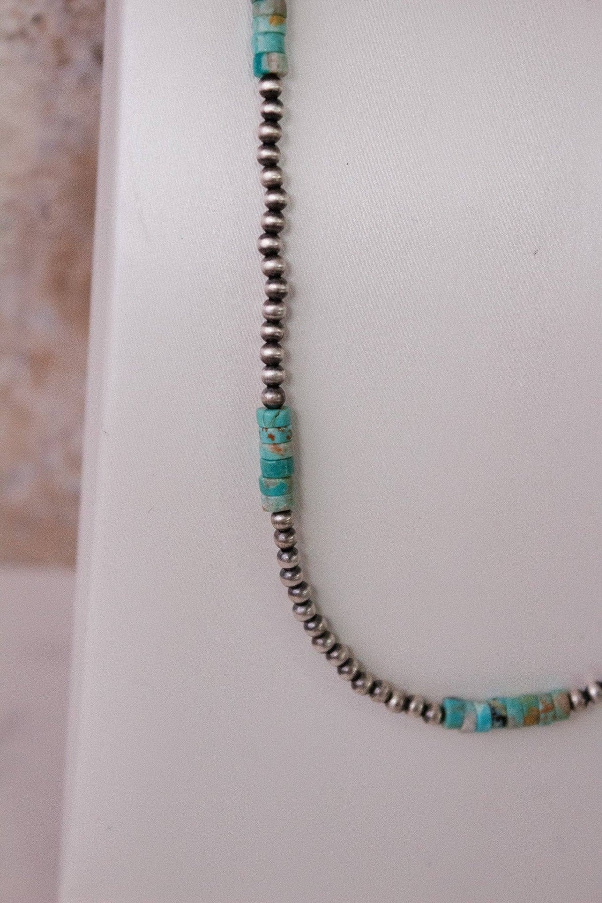 Turquoise Slab Cluster & Desert Pearl Necklace J-162