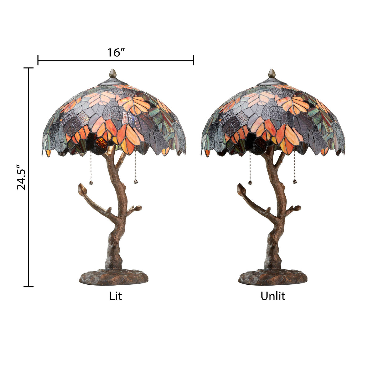 24.5" Marvel Maple Tree Stained Glass Table Lamp MAPLE