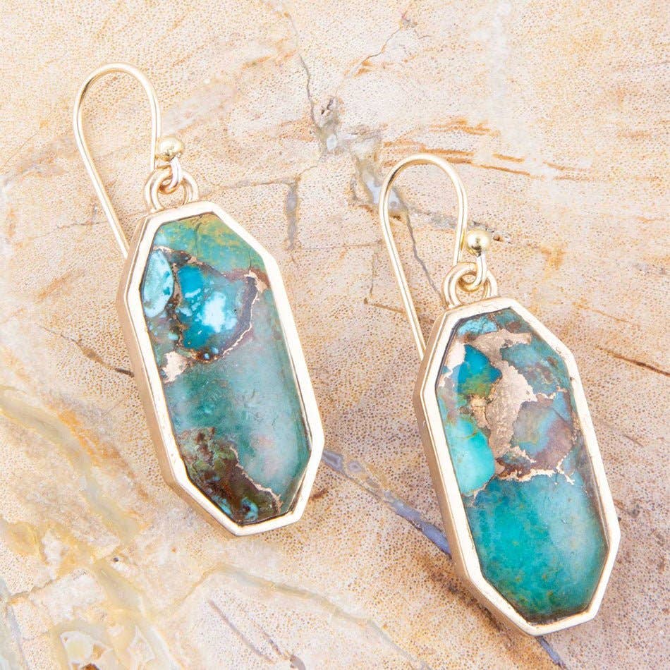 Dolce Teal Turquoise Matrix Earrings DOLCE05TTMB