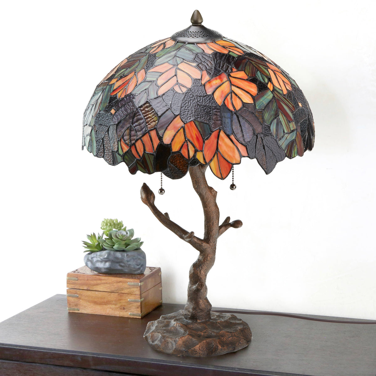 24.5" Marvel Maple Tree Stained Glass Table Lamp MAPLE