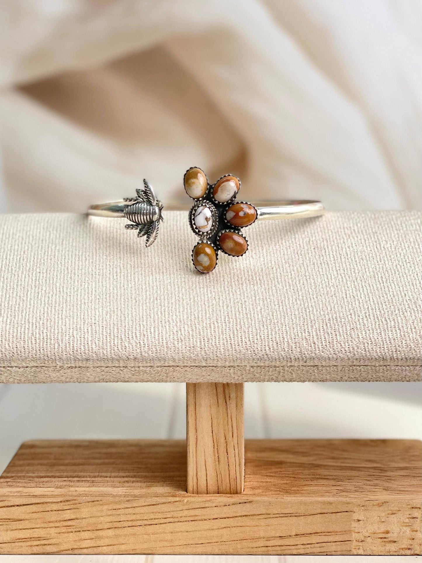 Deer Fawn & Angel Dahlia Honey Bee Cuff 245