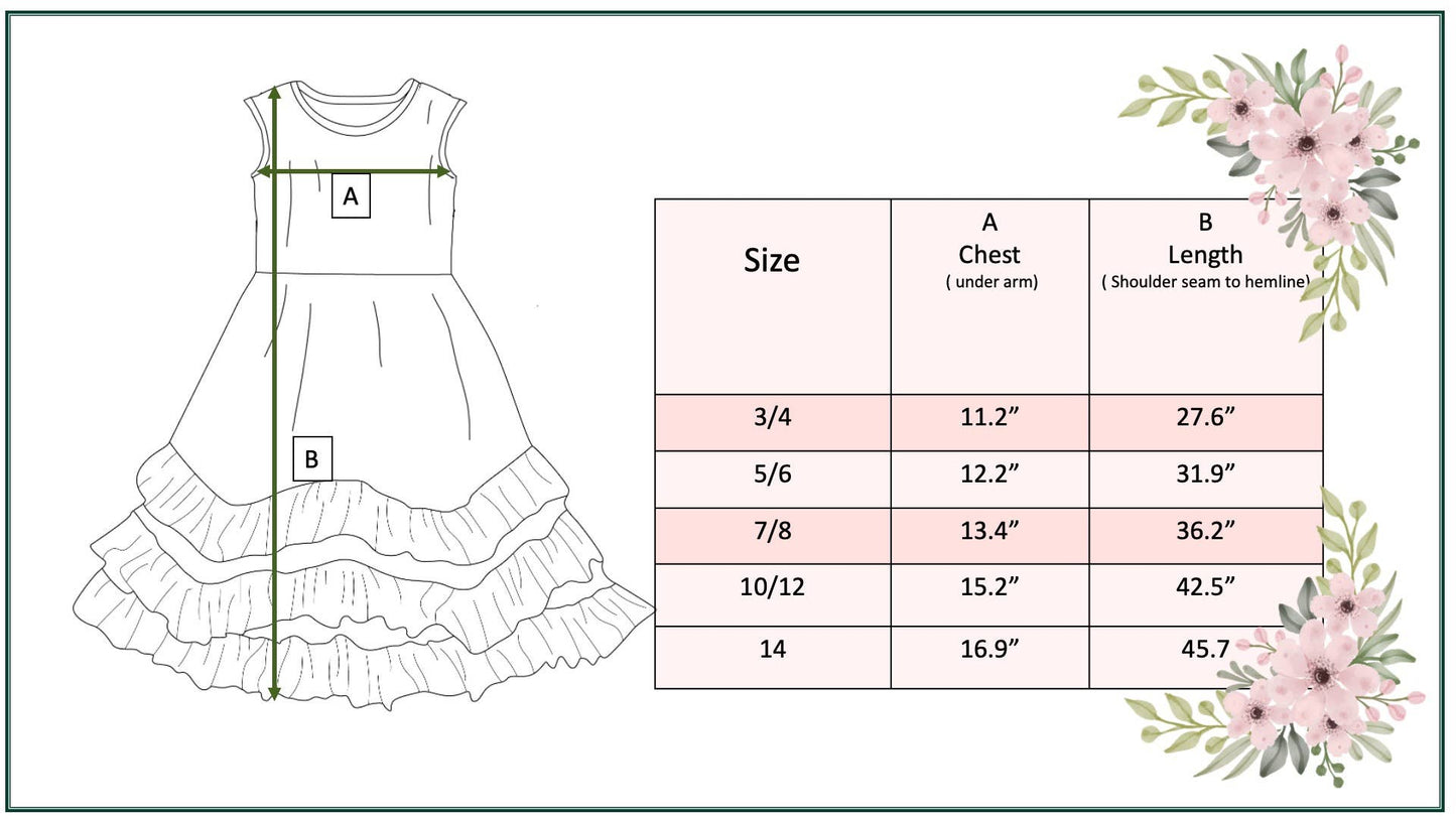 Girls Pastel Pink Floral 3 Ruffle Spring Summer Easter Dress 117338602