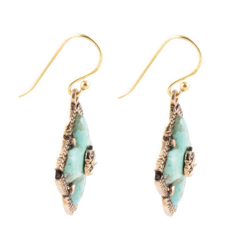 Turquoise Maltese Cross Earrings MEMEE03T01