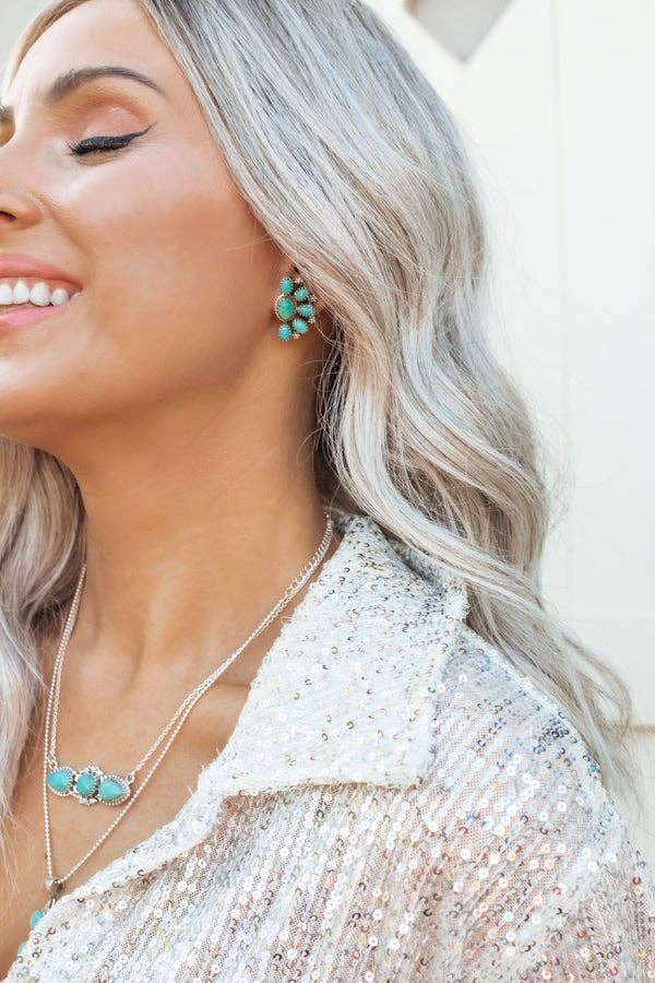 Cute Little Half Cluster Blossom Earrings ERJ2054