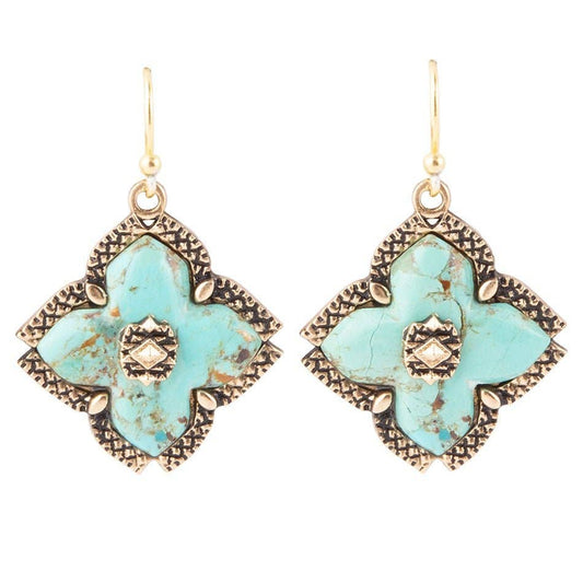 Turquoise Maltese Cross Earrings MEMEE03T01