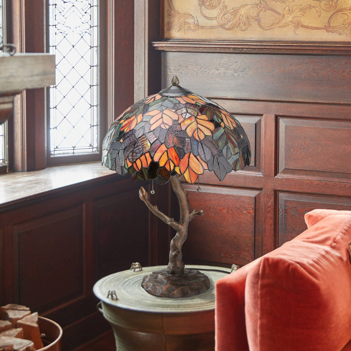24.5" Marvel Maple Tree Stained Glass Table Lamp MAPLE