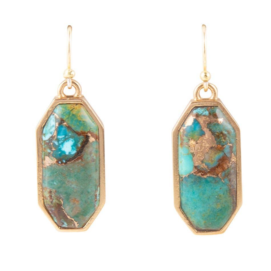 Dolce Teal Turquoise Matrix Earrings DOLCE05TTMB