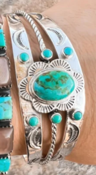 Stagecoach Sterling Silver Stone Cuff 149