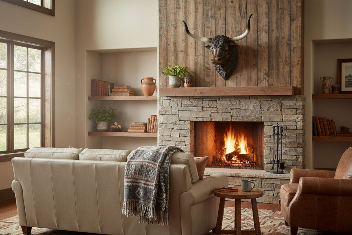 Rustic Longhorn Bull Head Wall Decor 14083