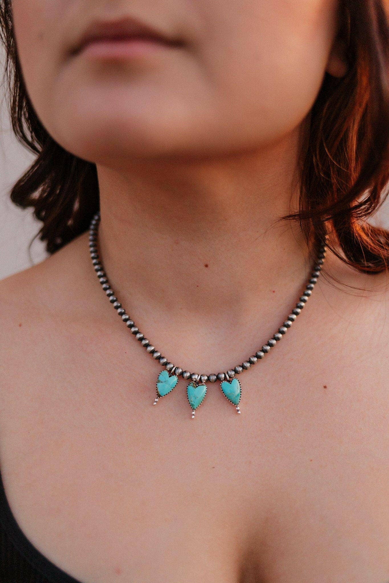Heart Trio Desert Pearl Necklace HTNTQ1
