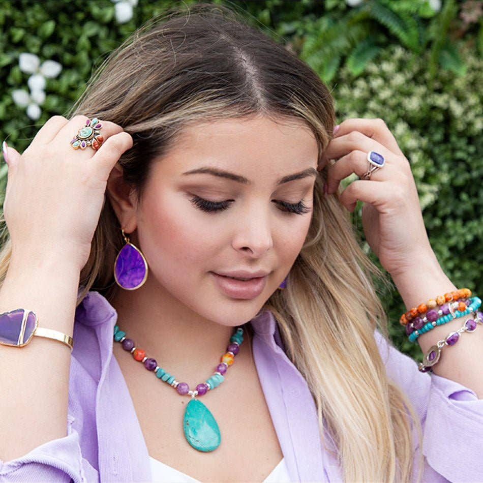 Native Color Turquoise Multi Stone RingLEGAR01PUM9B