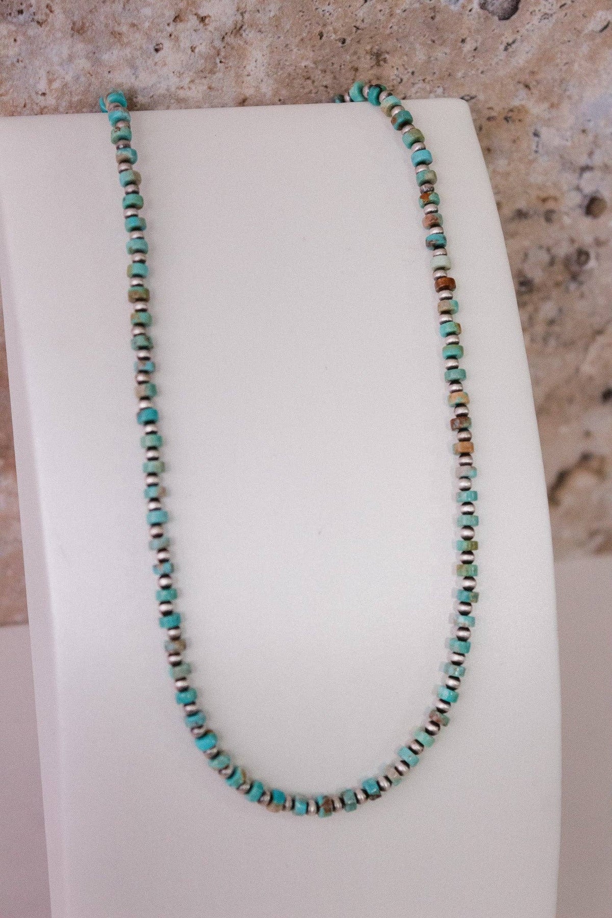 Turquoise Slab Cluster & Desert Pearl Necklace J-162