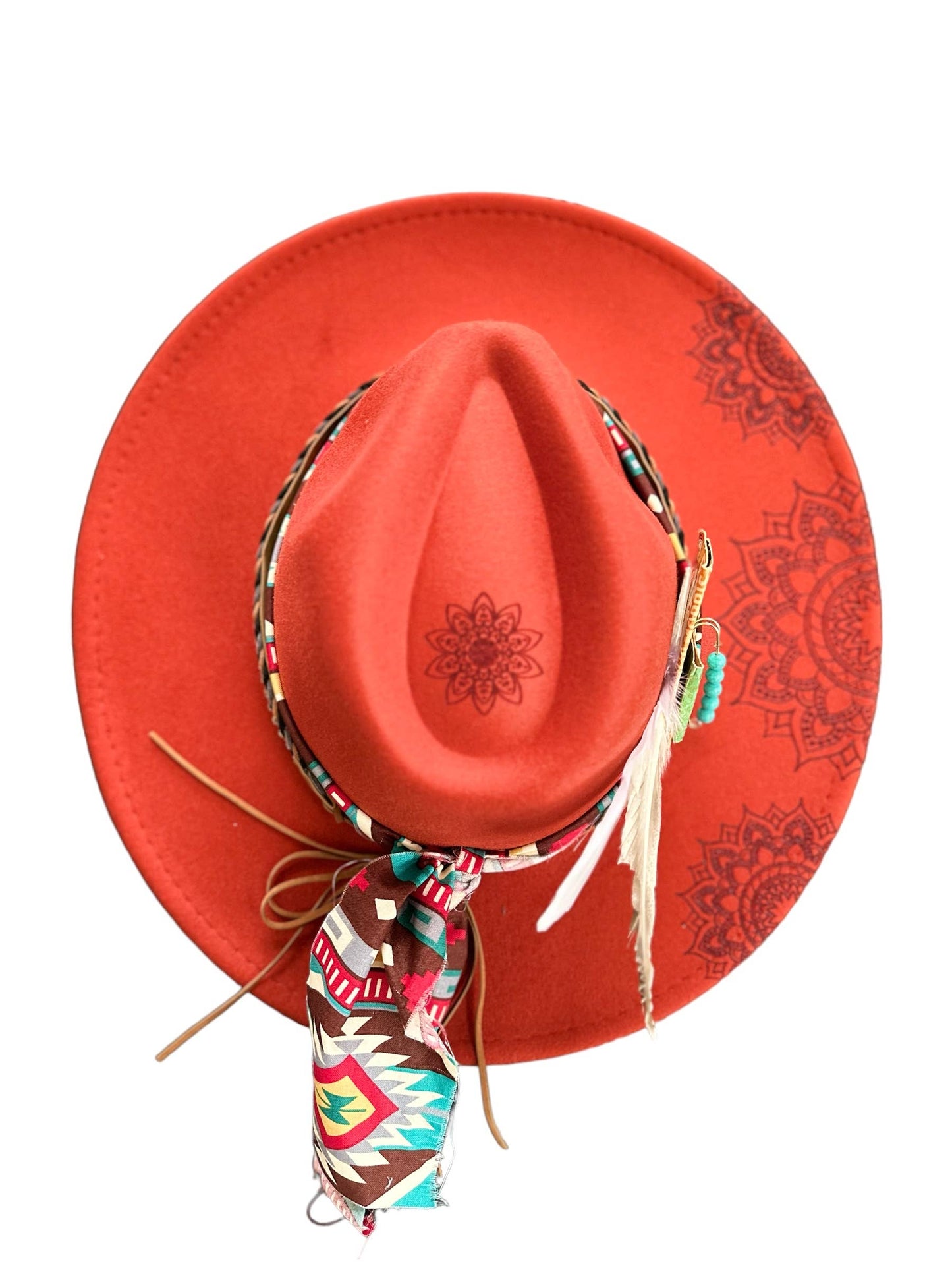 Mandala Burned Hat Western Rancher Hat