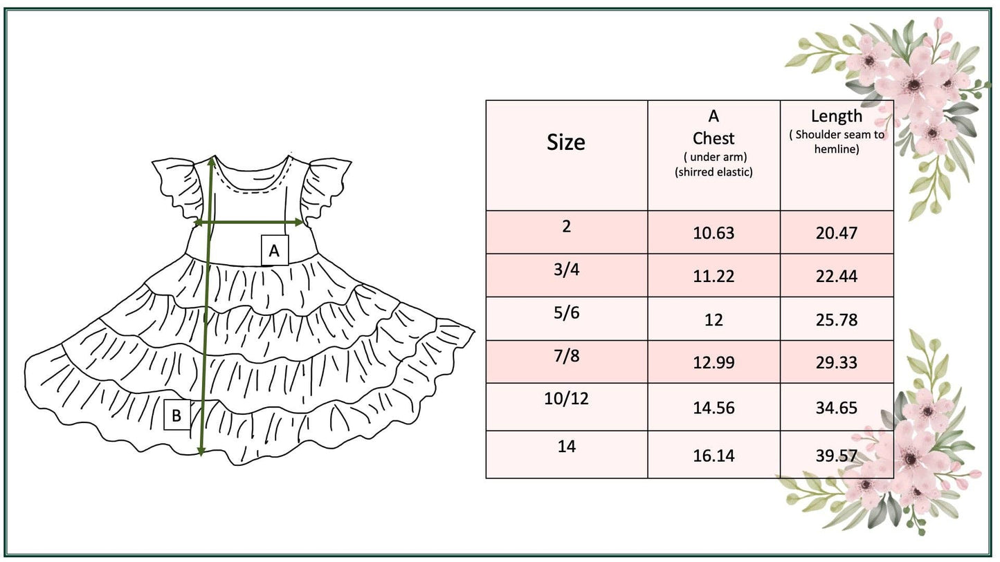 Girls Pink Blue Cowgirl Ruffle Tiered  Dress 26102100186