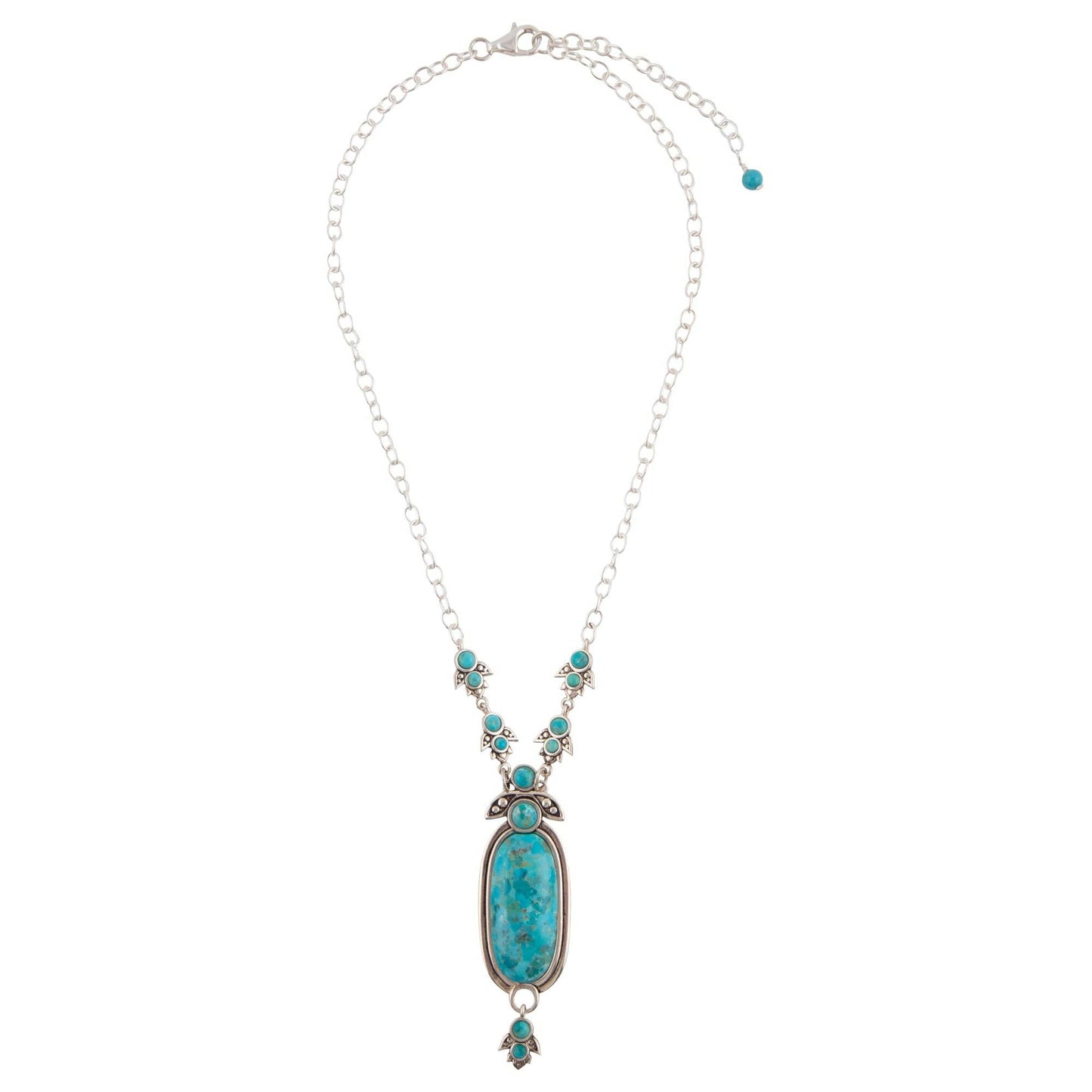Emile Silver and Blue Turquoise Pendant Necklace EMILN01T01P