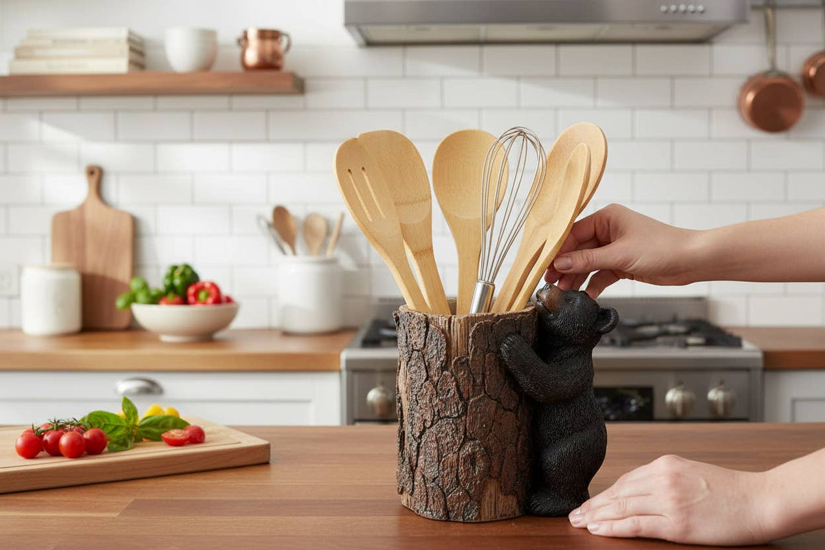 BEAR UTENSIL HOLDER - UTENSIL INCLUDE