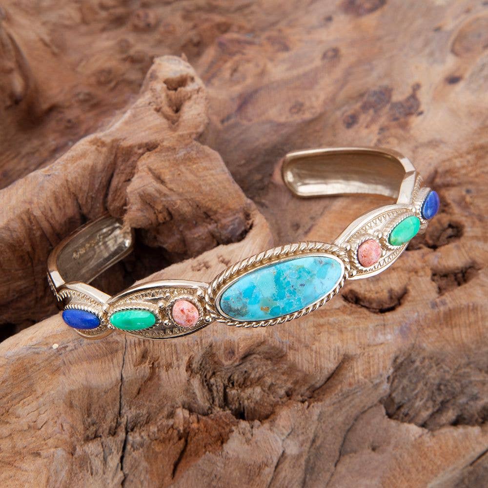 Concho Colorful Golden Cuff Bracelet CHCHB01MUB
