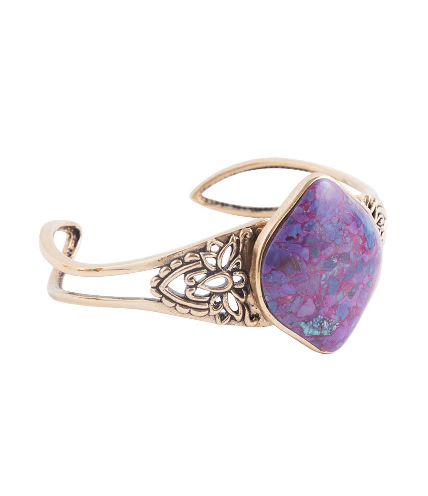 Purple Turquoise and Bronze Cuff Bracelet ZENBB01