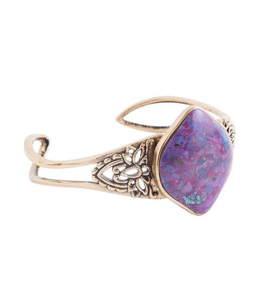 Purple Turquoise and Bronze Cuff Bracelet ZENBB01
