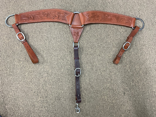 Breast Collar Floral Tooled BCFT24