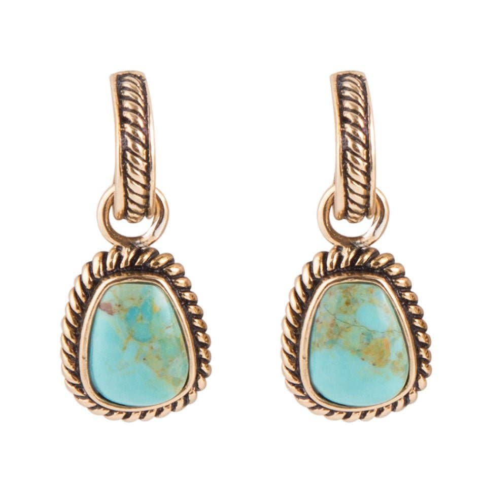 Turquoise Roped Earrings - Bronze BASIE5OT