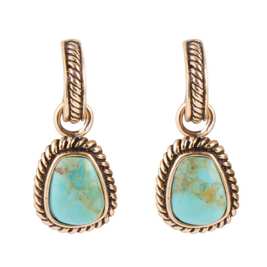 Turquoise Roped Earrings - Bronze BASIE5OT