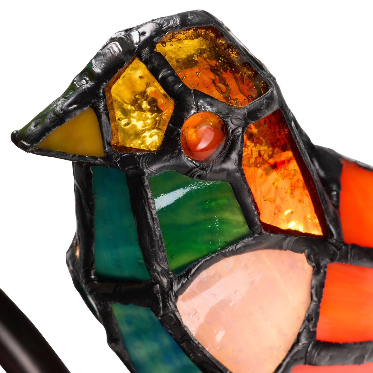 15" Tiffany-Style Stained Glass Triple Bird Table Lamp 3BIRD