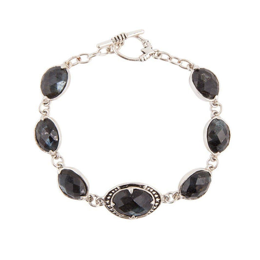 Faceted Midnight Labradorite Link Bracelet BEDTB01