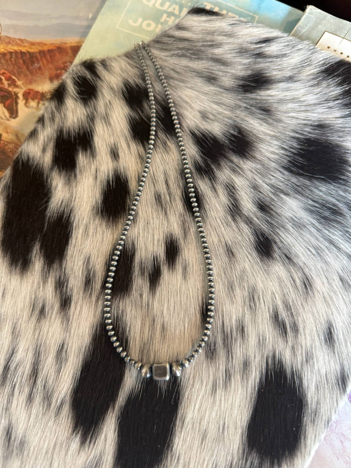 Sterling Square Bead with Sterling Pearls #075
