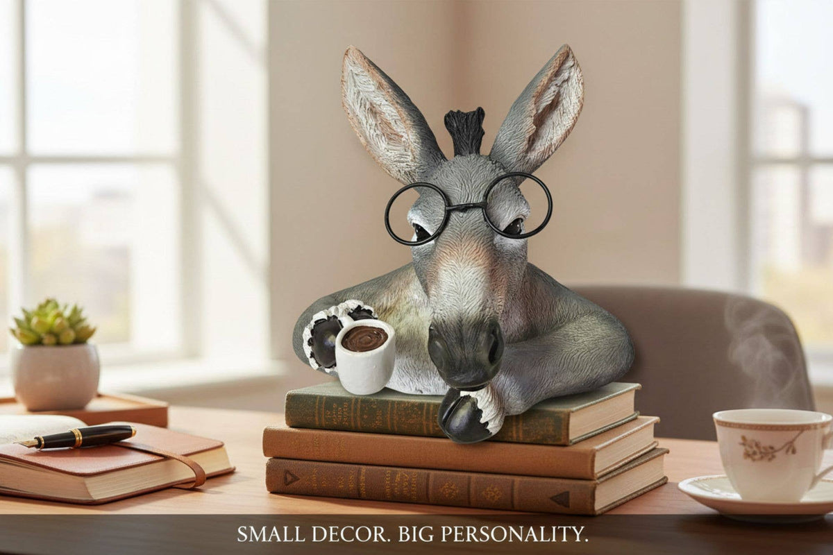 DONKEY WITH GLASSES 6"X4.5"X5.25",   18026