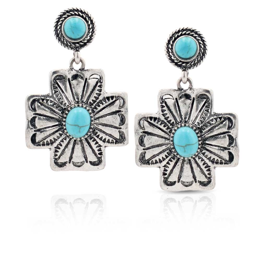 Montana Silversmiths Pelated Turquoise Attitude Earrings AER5425