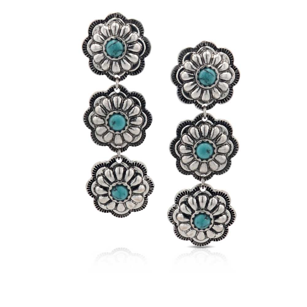 Montana Silversmiths Triple Bloom Concho Attitude Earrings AER5445