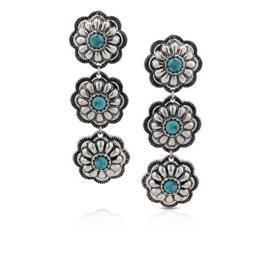 Montana Silversmiths Triple Bloom Concho Attitude Earrings AER5445