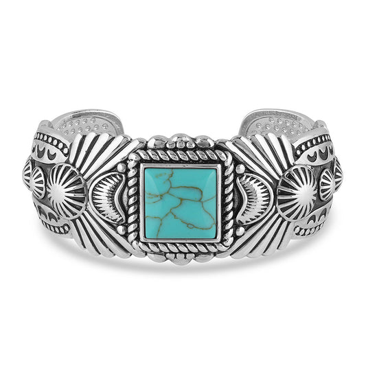 Montana Silversmiths Flourished Turquoise Cuff Bracelet BC4813