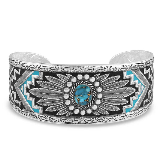 Montana Silversmiths Blue Spring Turquoise Cuff Bracelet BC5230